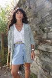 Ditsy floral kimono (mint)