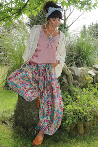 Pink Ornate balloon trousers