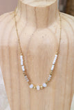 Circular beaded necklace (White)