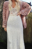 Chunky sequin sleeve cardigan