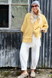 Lace trim mustard cardigan