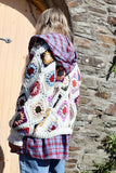 Crochet colourful granny square cardigan