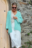 Soft knit sea green cardigan