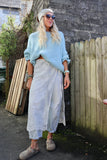 Ruffle sleeve knot detail jumper (Blue)