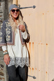 Lace trim soft knit jumper