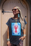 Washed grey lobster tee