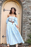 Floral embroidered puff sleeve dress