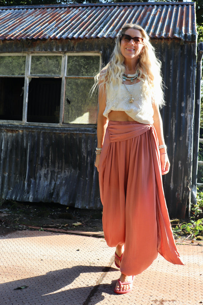 Terracotta balloon trousers