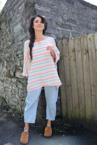 Pastel stripe long sleeve tee