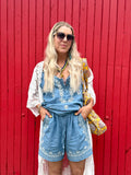 Floral embroidered shorts