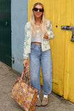 Mint floral crochet cardigan