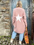 Star back pink cardigan