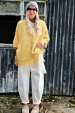Lace trim mustard cardigan