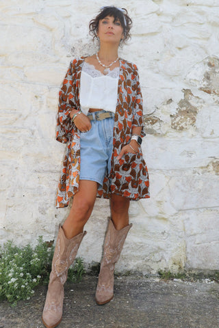 Cotton floral kimono