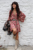 Flared sleeve paisley tunic