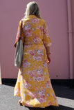 Floral mustard shirt dress