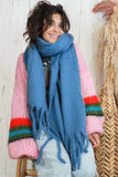 Soft Blue tassel scarf