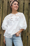 Broderie floral blouse