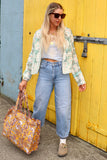 Mint floral crochet cardigan