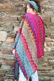 Pink zig zag poncho scarf