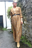 Ditsy floral tan dress