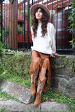 Embroidered western boots (Camel)