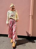 Pink diamond floral trousers