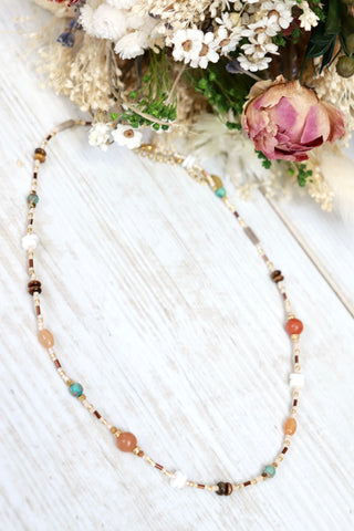 Earth toned beaded necklace