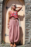 Red granny square crochet top