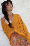 Open knit cardigan (Mustard)