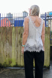 Lace trim silky cami (Champagne)