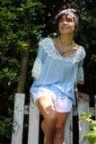 Floral lace trim blouse