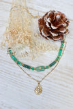 Beaded layered teardrop necklace