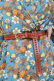 Dark brown leather star  belt