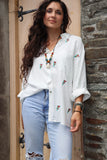 Lovebird embroidered shirt