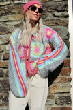 Granny square knit cardigan