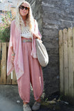 Crochet embellished kimono (Pink)