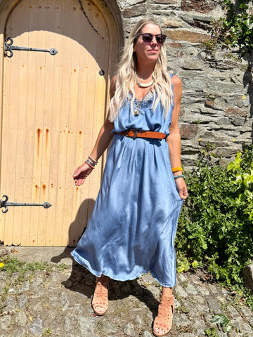 Silky Lace trim dress