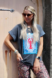Washed grey lobster tee