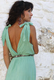 Mint chessecloth tiered dress
