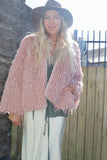 Fluffy feather pink jacket