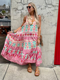 Pink aztec printed dress