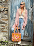 Star back pink cardigan