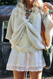 Criss cross knit cream jumper