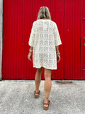 V neck crochet tunic