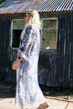 Crochet embroidered kimono