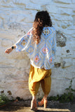 Light blue flower crochet cardigan