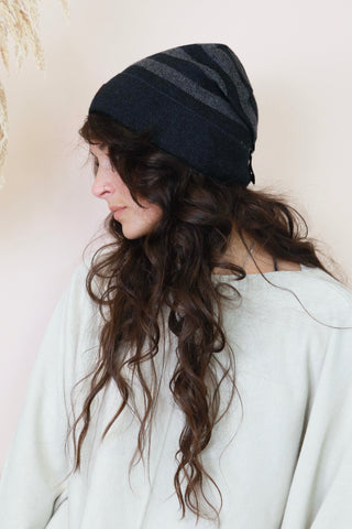 Fleece lined striped beanie