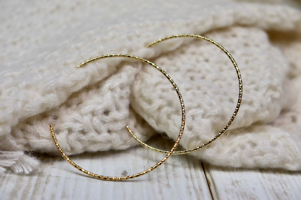 Hammered Gold hoops