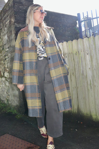 Check trench coat